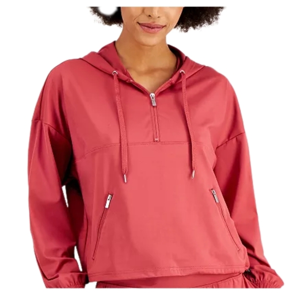 Ideology Women's Cropped Rosetta Quarter-Zip Hoodie, Size XL - Picture 1 of 3
